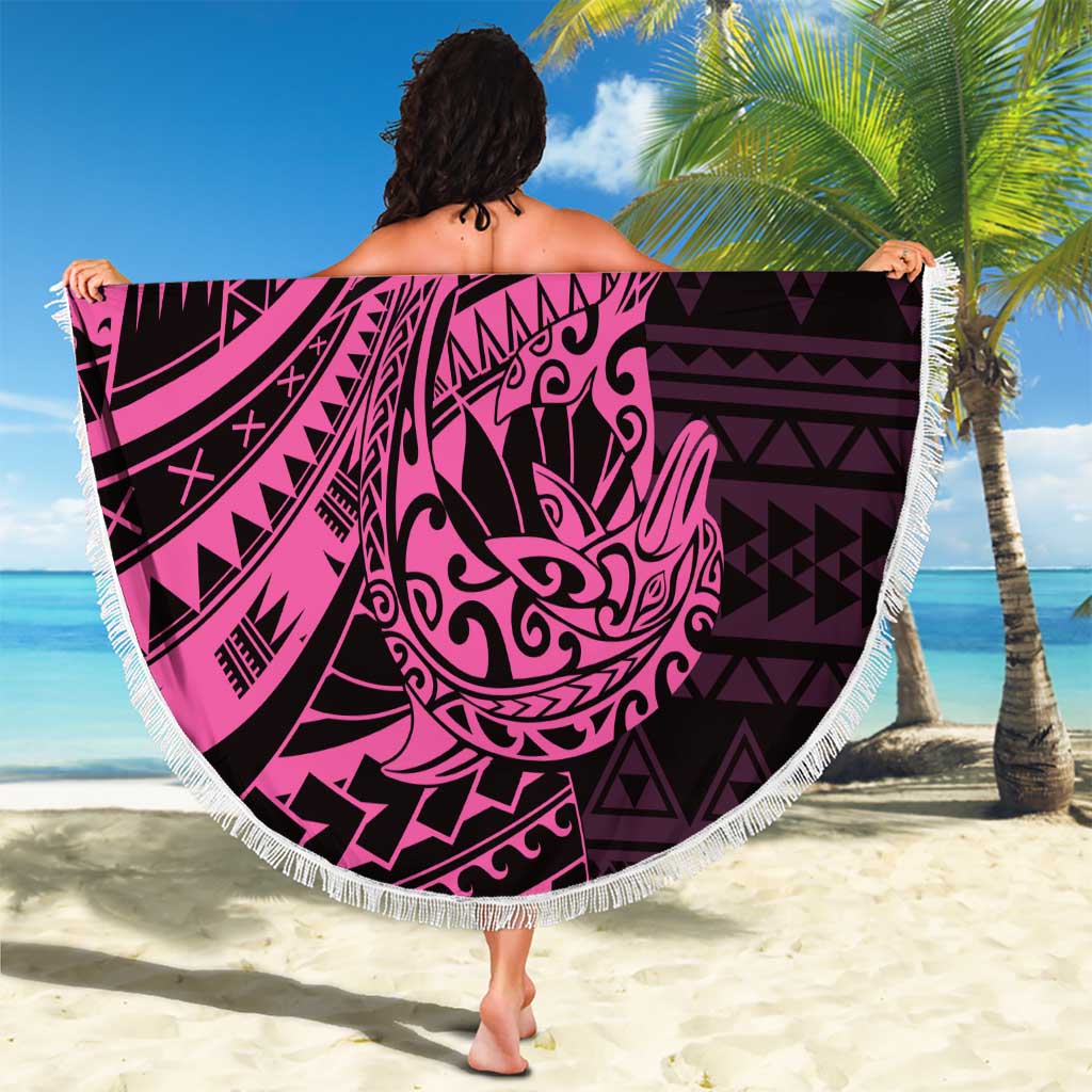 Pink Couple Dolphins Maori Polynesian Style Beach Blanket LT9 - Polynesian Pride