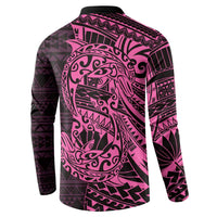 Pink Couple Dolphins Maori Polynesian Style Button Sweatshirt LT9 - Polynesian Pride