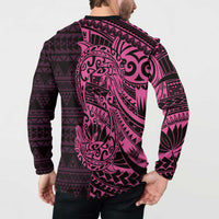 Pink Couple Dolphins Maori Polynesian Style Button Sweatshirt LT9 - Polynesian Pride