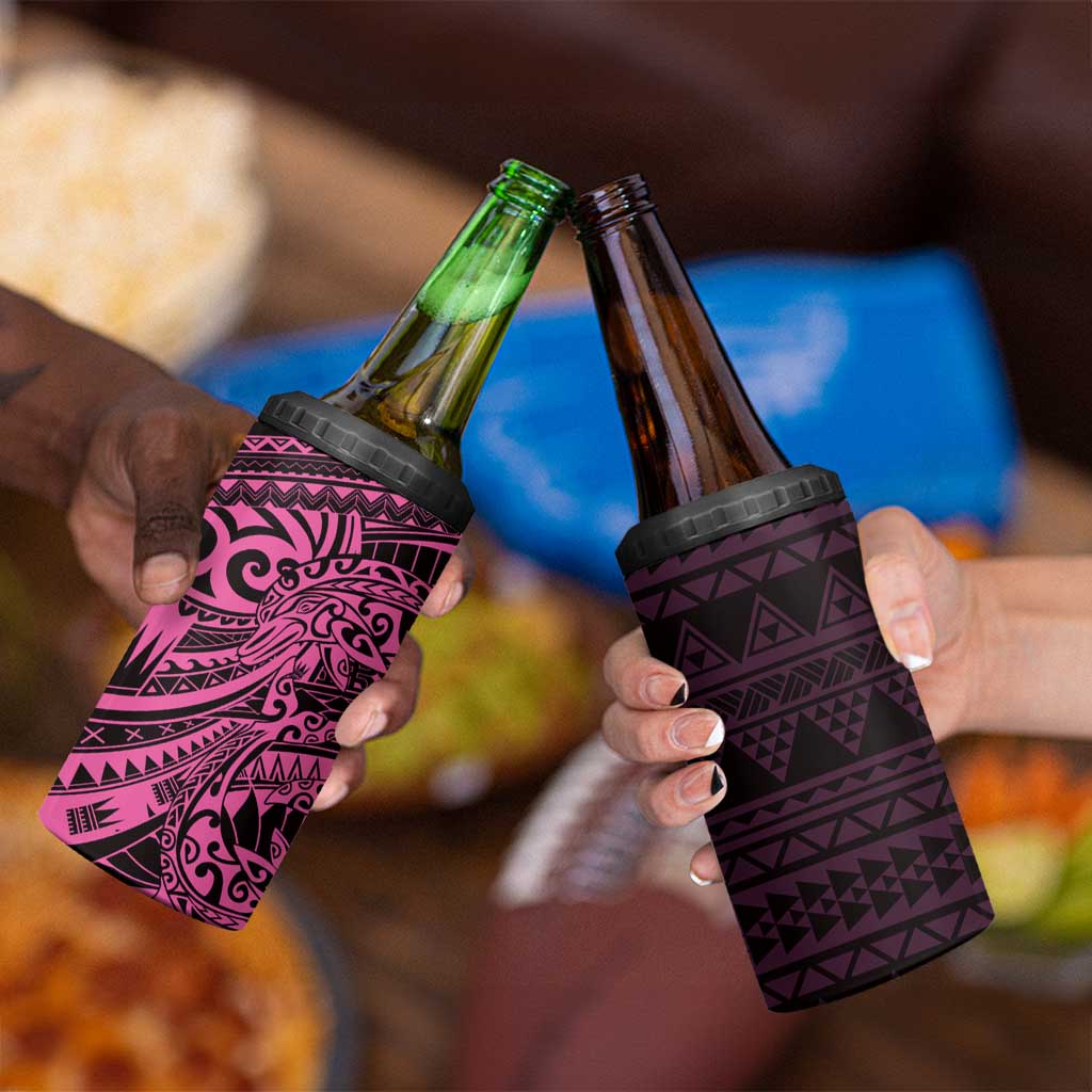Pink Couple Dolphins Maori Polynesian Style 4 in 1 Can Cooler Tumbler LT9 - Polynesian Pride
