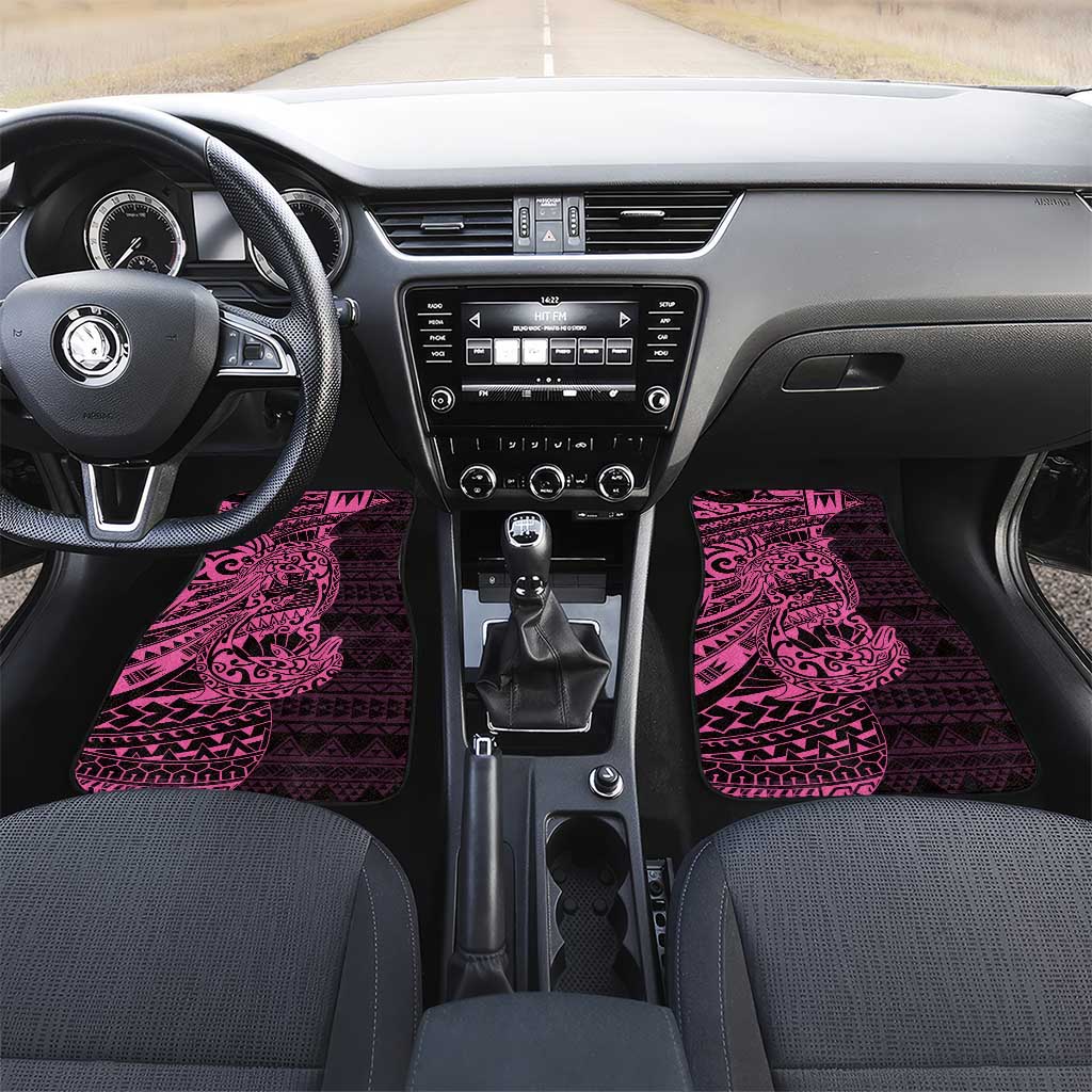Pink Couple Dolphins Maori Polynesian Style Car Mats LT9 Set 2pcs - Front Pink - Polynesian Pride