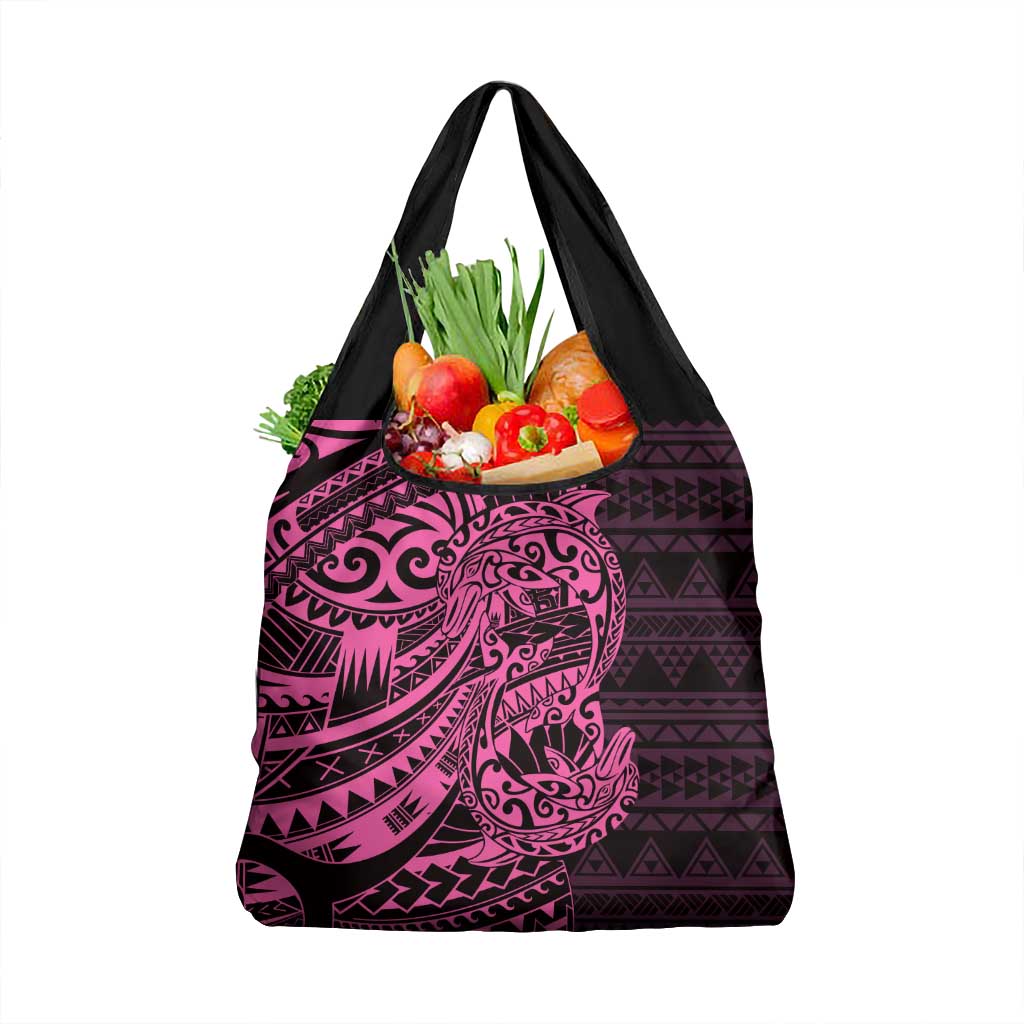 Pink Couple Dolphins Maori Polynesian Style Grocery Bag LT9 1-pack One Size Pink - Polynesian Pride