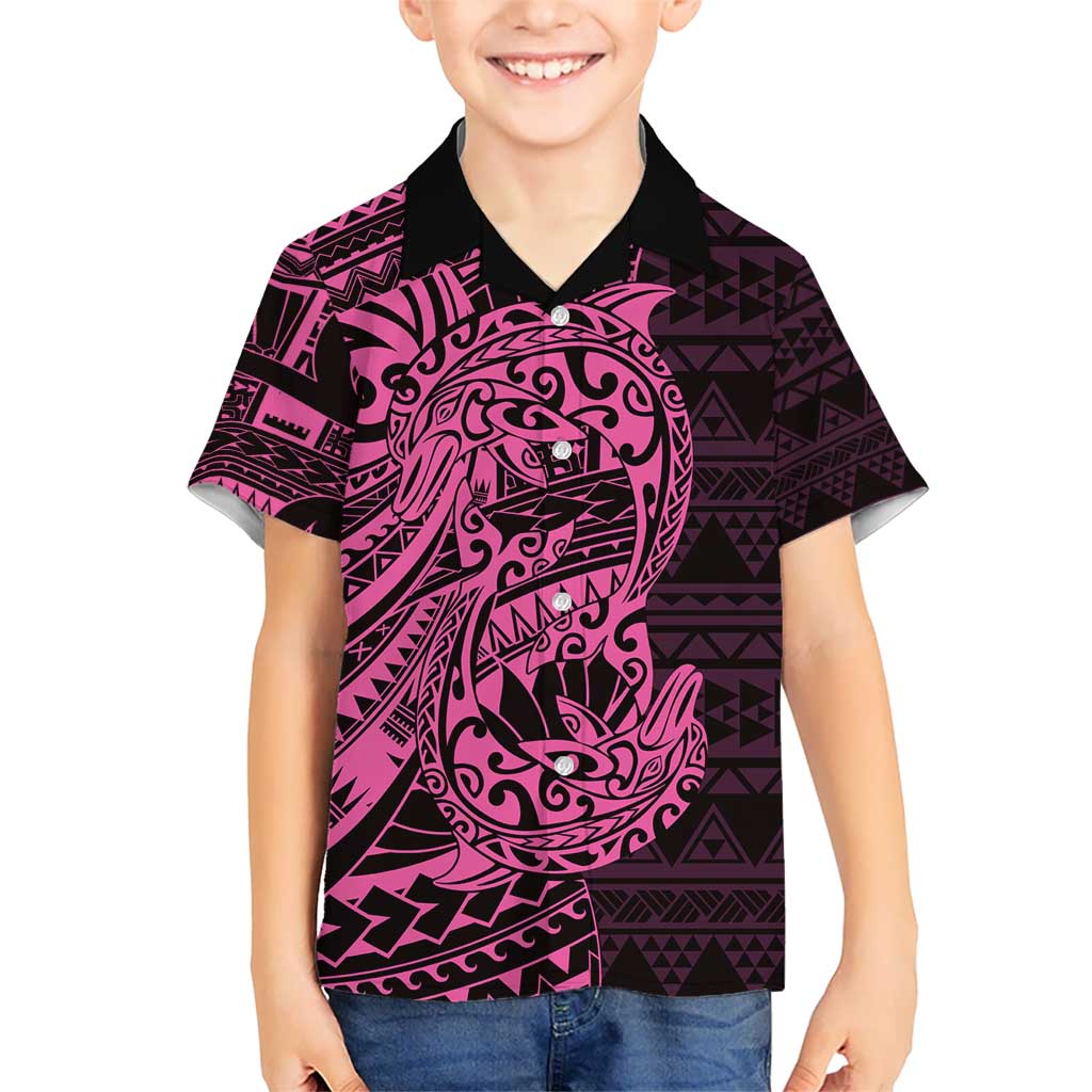 Pink Couple Dolphins Maori Polynesian Style Hawaiian Shirt LT9 - Polynesian Pride