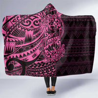 Pink Couple Dolphins Maori Polynesian Style Hooded Blanket LT9 One Size Pink - Polynesian Pride
