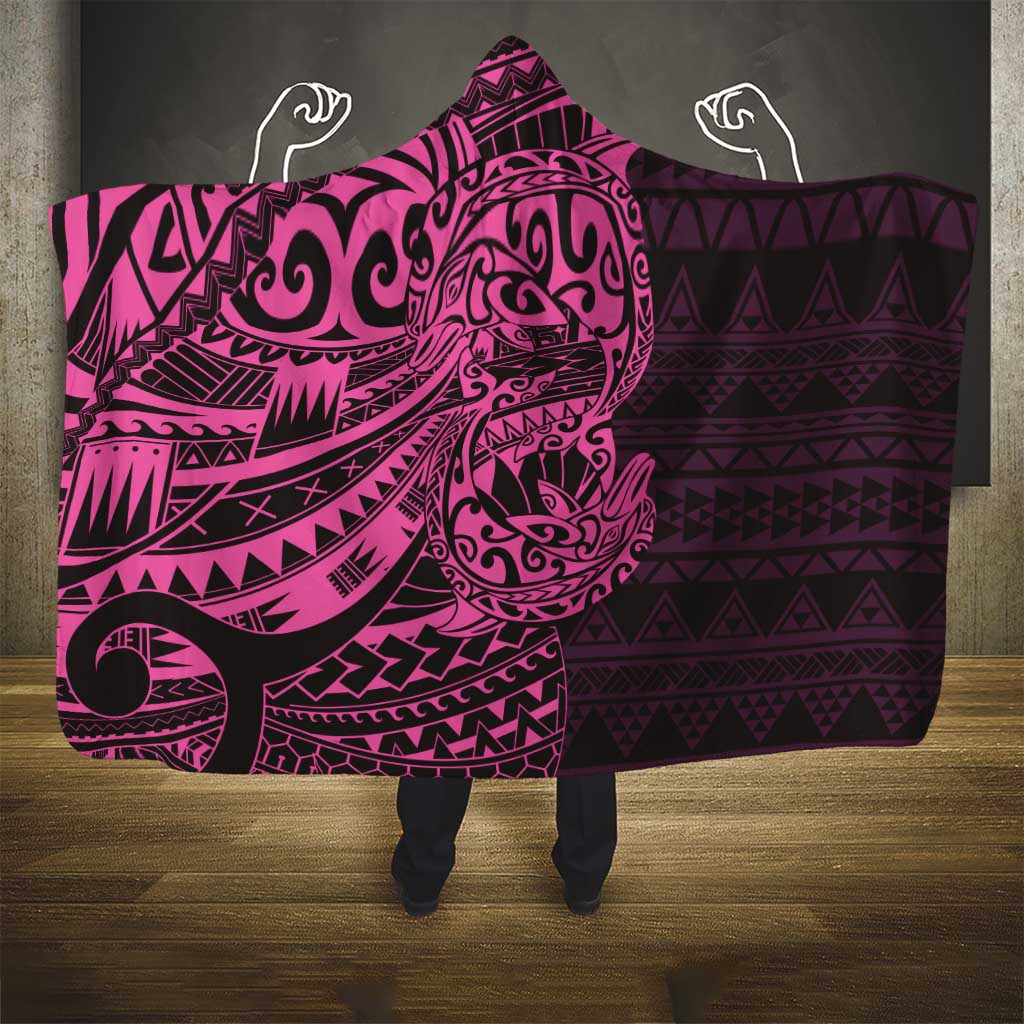 Pink Couple Dolphins Maori Polynesian Style Hooded Blanket LT9 - Polynesian Pride