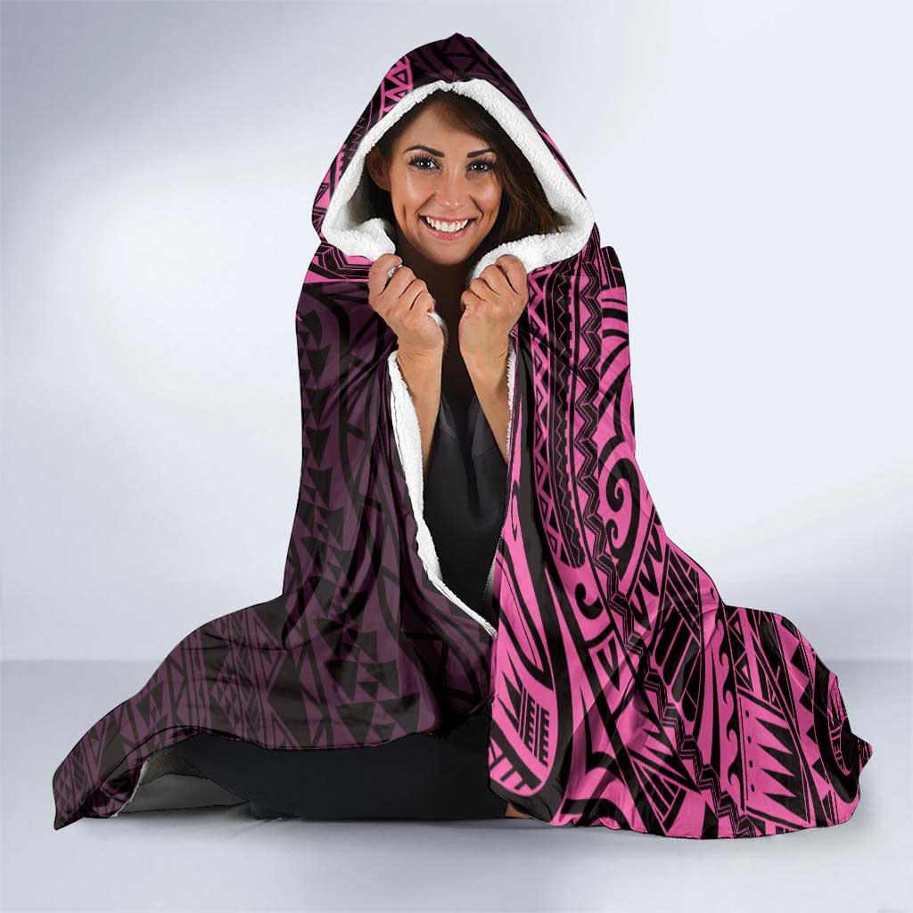 Pink Couple Dolphins Maori Polynesian Style Hooded Blanket LT9 - Polynesian Pride