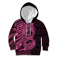 Pink Couple Dolphins Maori Polynesian Style Kid Hoodie