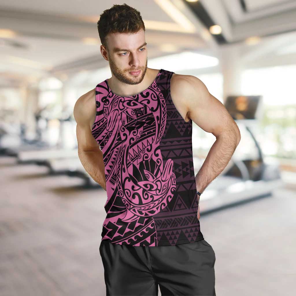 Pink Couple Dolphins Maori Polynesian Style Men Tank Top LT9 Pink - Polynesian Pride