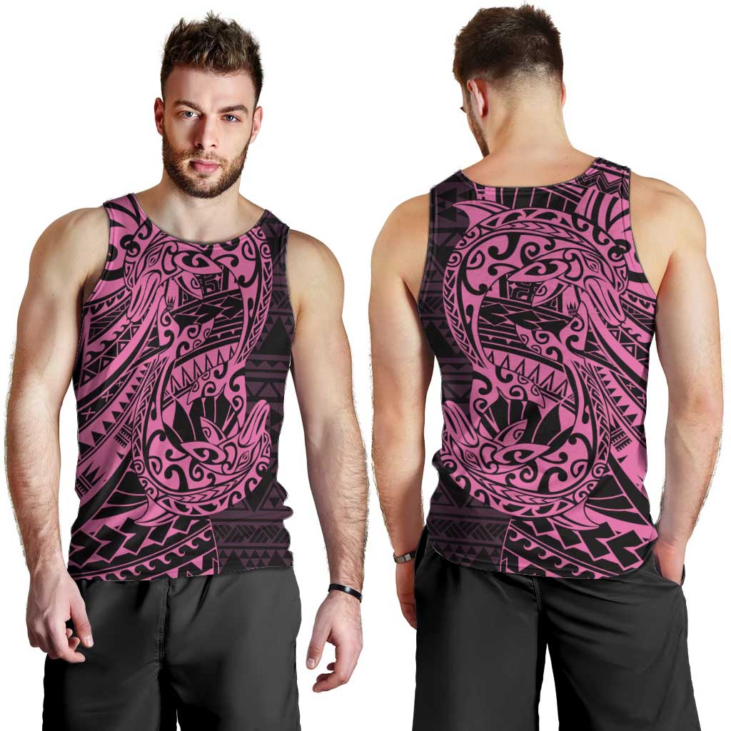 Pink Couple Dolphins Maori Polynesian Style Men Tank Top LT9 - Polynesian Pride