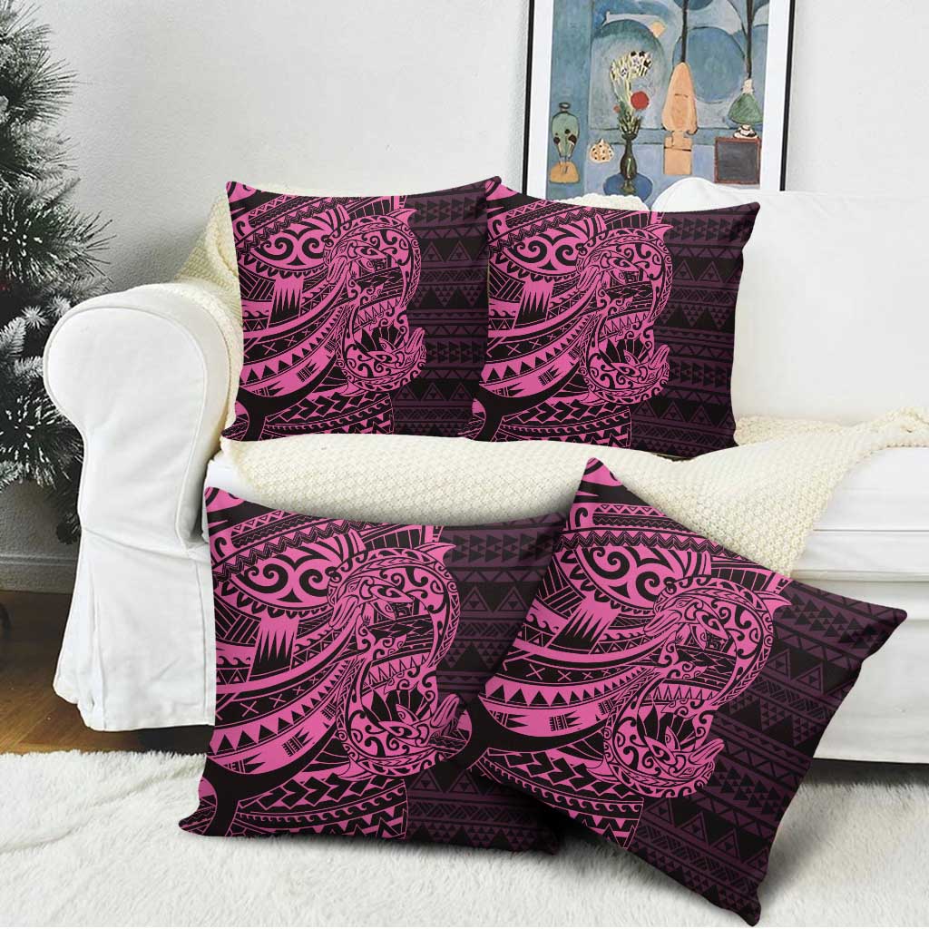 Pink Couple Dolphins Maori Polynesian Style Pillow Cover - Polynesian Pride