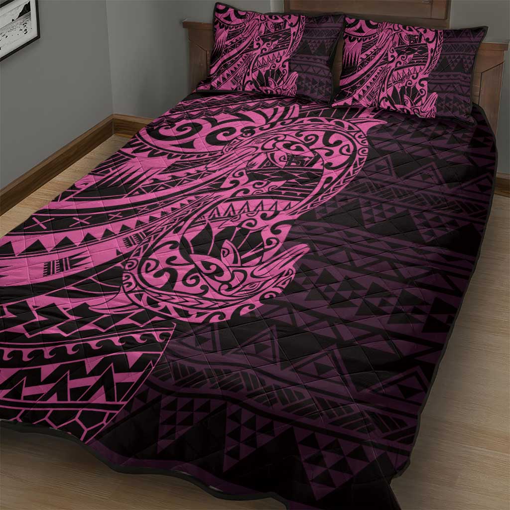 Pink Couple Dolphins Maori Polynesian Style Quilt Bed Set LT9 - Polynesian Pride