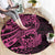 Pink Couple Dolphins Maori Polynesian Style Round Carpet