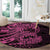 Pink Couple Dolphins Maori Polynesian Style Round Carpet