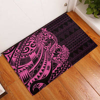 Pink Couple Dolphins Maori Polynesian Style Rubber Doormat LT9 - Polynesian Pride