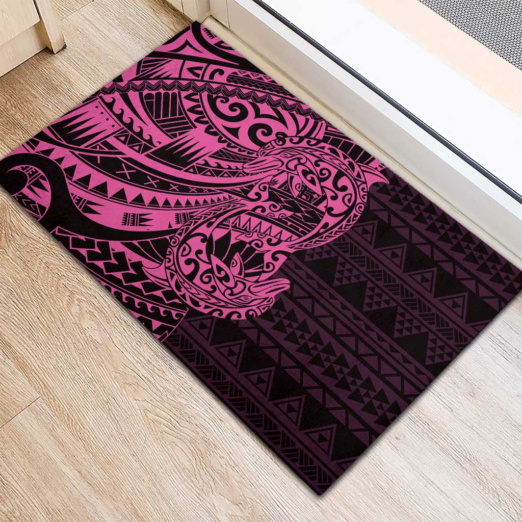 Pink Couple Dolphins Maori Polynesian Style Rubber Doormat LT9 - Polynesian Pride