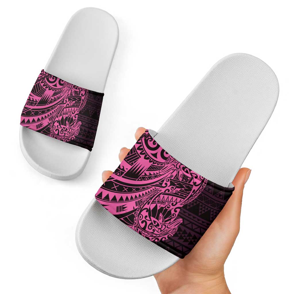 Pink Couple Dolphins Maori Polynesian Style Slide Sandals - Polynesian Pride