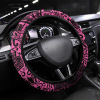 Pink Couple Dolphins Maori Polynesian Style Steering Wheel Cover LT9 Universal Fit Pink - Polynesian Pride