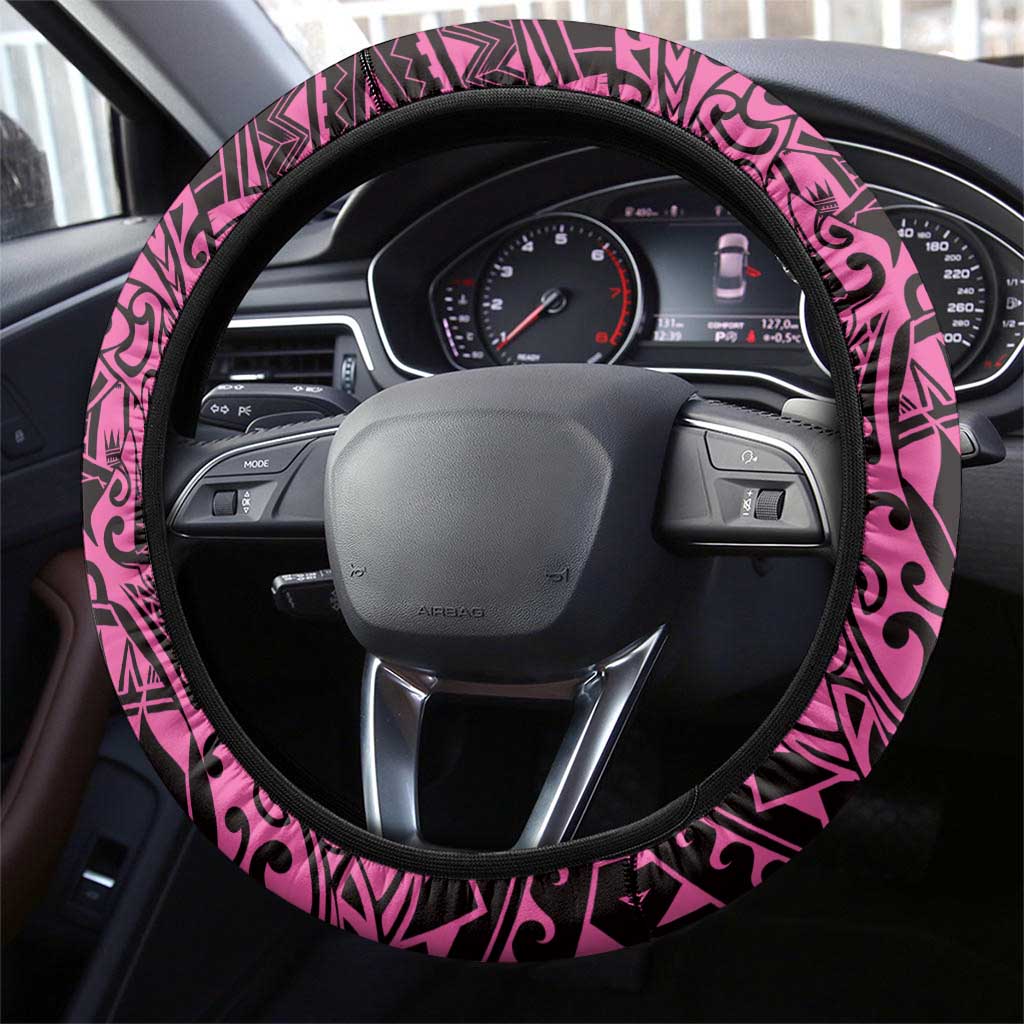 Pink Couple Dolphins Maori Polynesian Style Steering Wheel Cover LT9 - Polynesian Pride