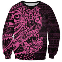 Pink Couple Dolphins Maori Polynesian Style Sweatshirt LT9 Unisex Pink - Polynesian Pride