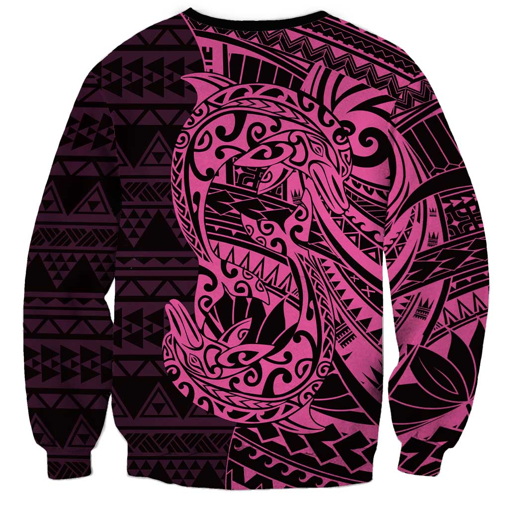 Pink Couple Dolphins Maori Polynesian Style Sweatshirt LT9 - Polynesian Pride
