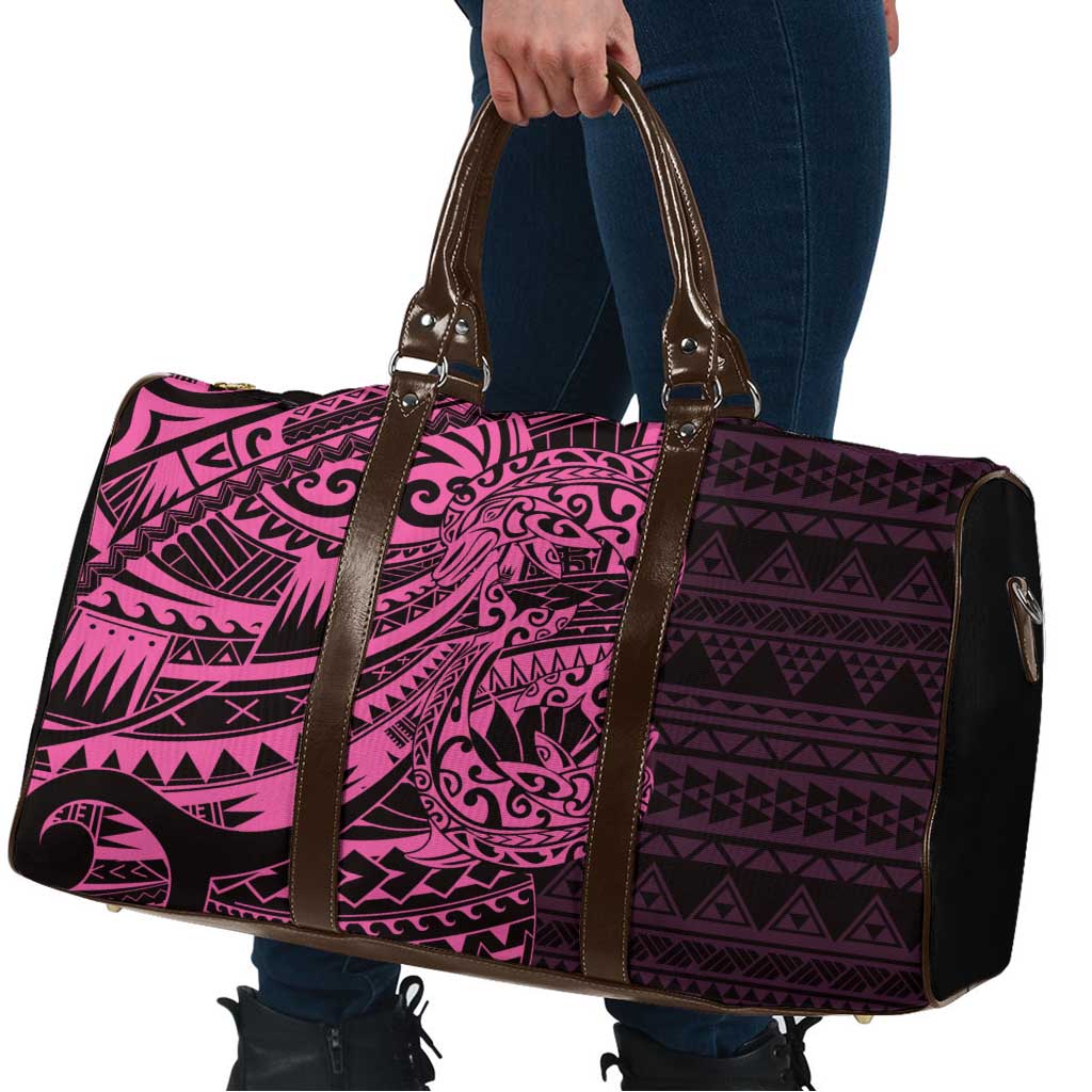 Pink Couple Dolphins Maori Polynesian Style Travel Bag - Polynesian Pride