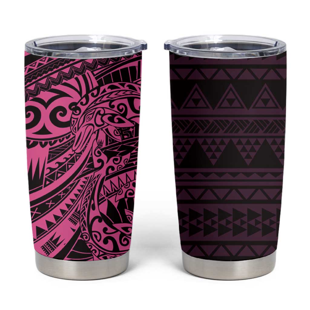 Pink Couple Dolphins Maori Polynesian Style Tumbler Cup LT9 Pink - Polynesian Pride