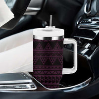Pink Couple Dolphins Maori Polynesian Style Tumbler With Handle LT9 - Polynesian Pride