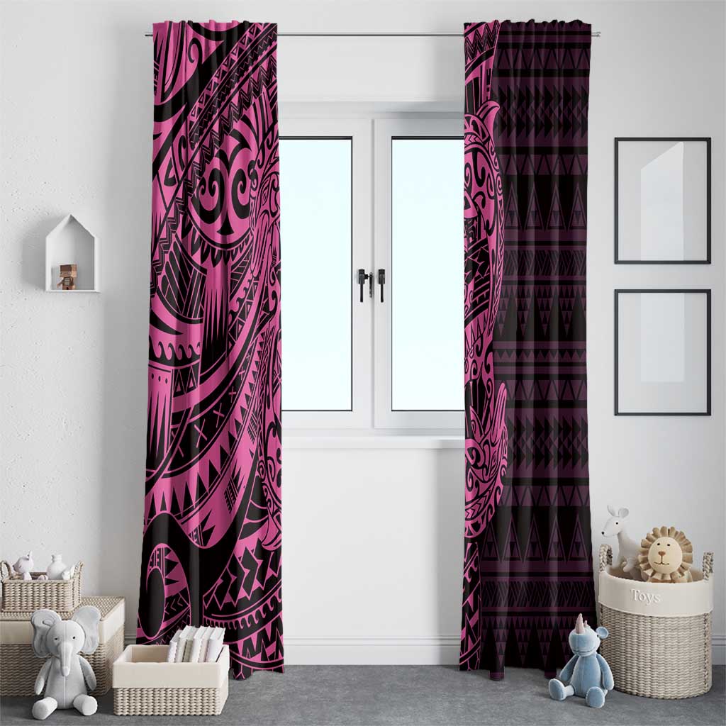 Pink Couple Dolphins Maori Polynesian Style Window Curtain LT9 - Polynesian Pride