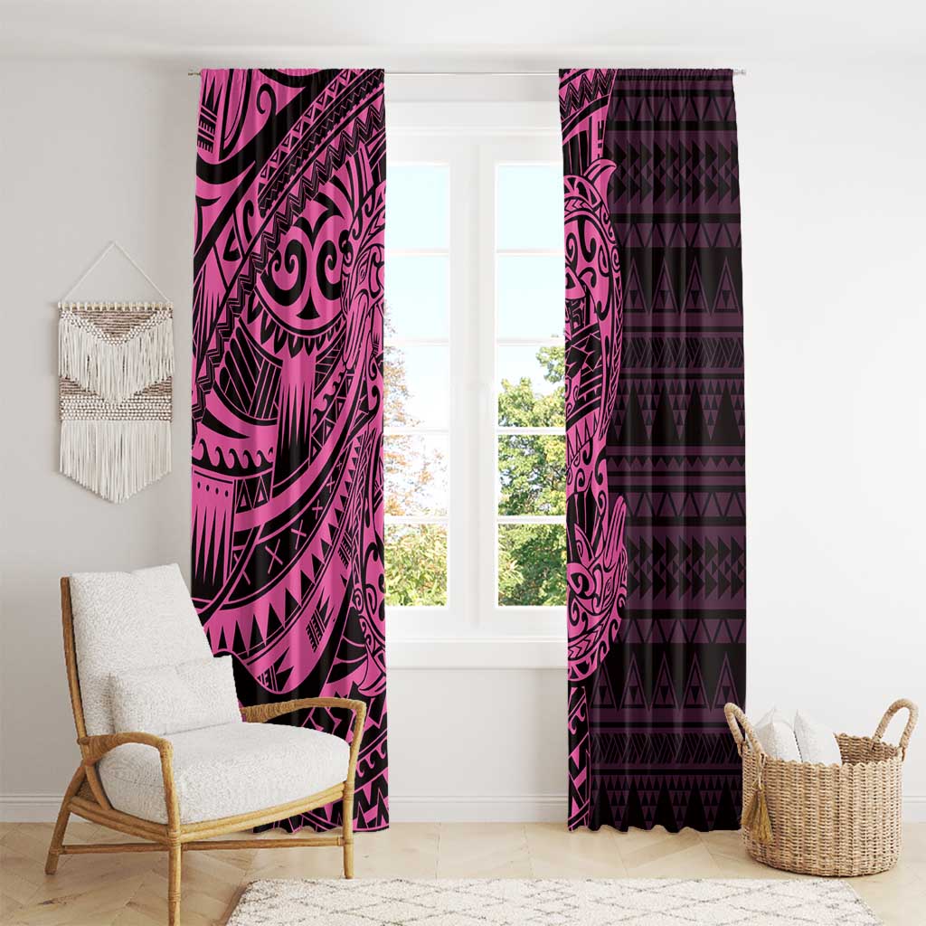 Pink Couple Dolphins Maori Polynesian Style Window Curtain LT9 - Polynesian Pride
