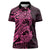 Pink Couple Dolphins Maori Polynesian Style Women Polo Shirt