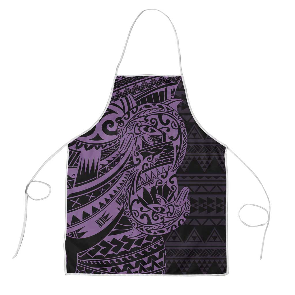 Purple Couple Dolphins Maori Polynesian Style Apron - Polynesian Pride