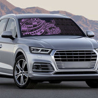 Purple Couple Dolphins Maori Polynesian Style Auto Sun Shade - Polynesian Pride