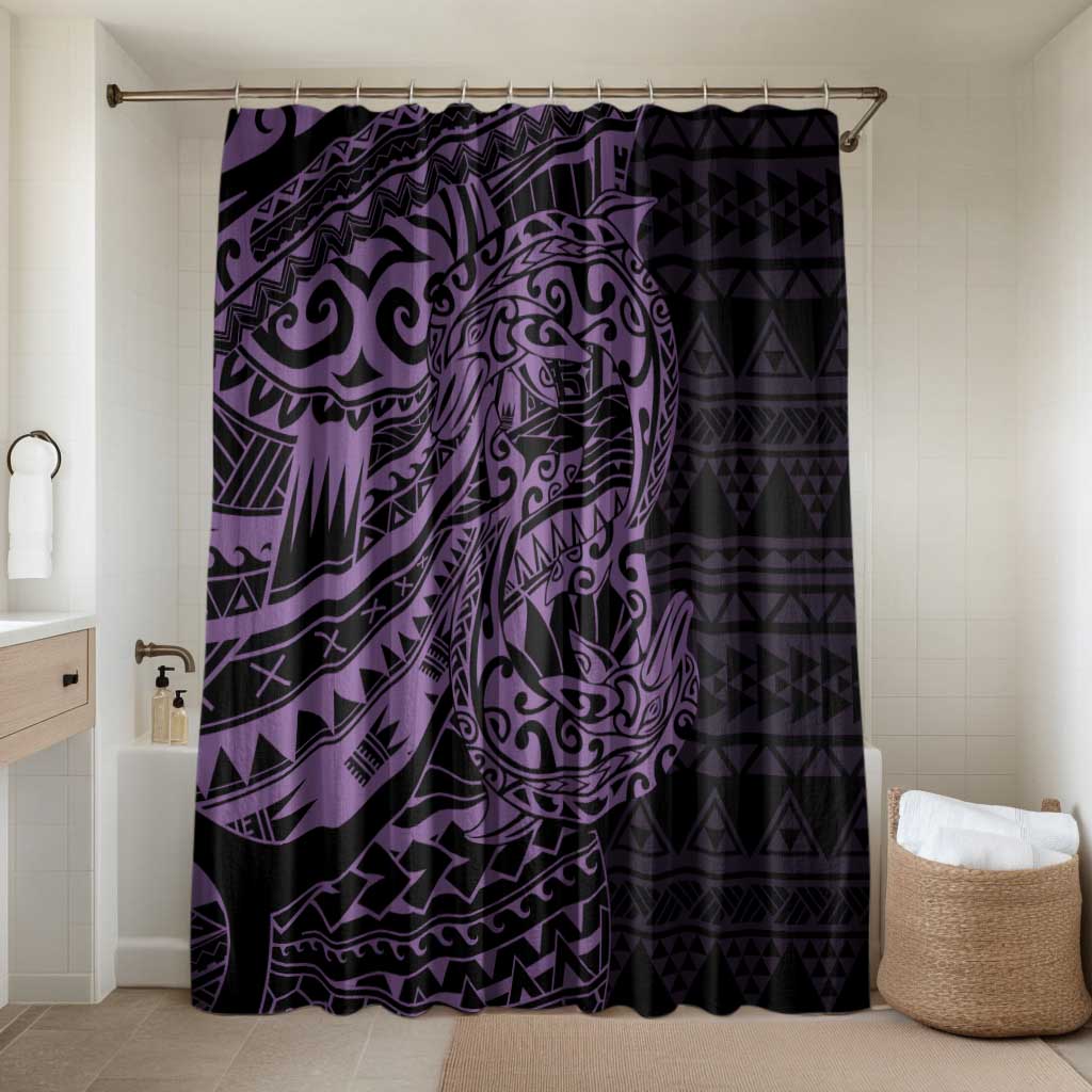 Purple Couple Dolphins Maori Polynesian Style Bathroom Set - Polynesian Pride