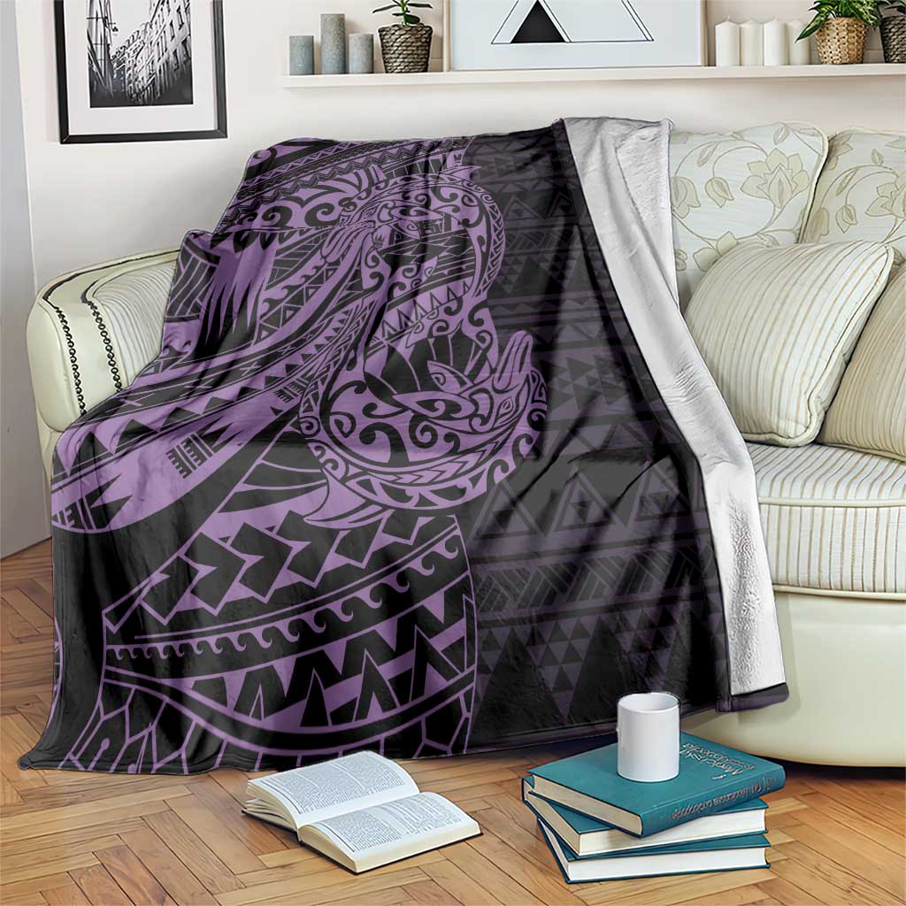 Purple Couple Dolphins Maori Polynesian Style Blanket LT9 Purple - Polynesian Pride
