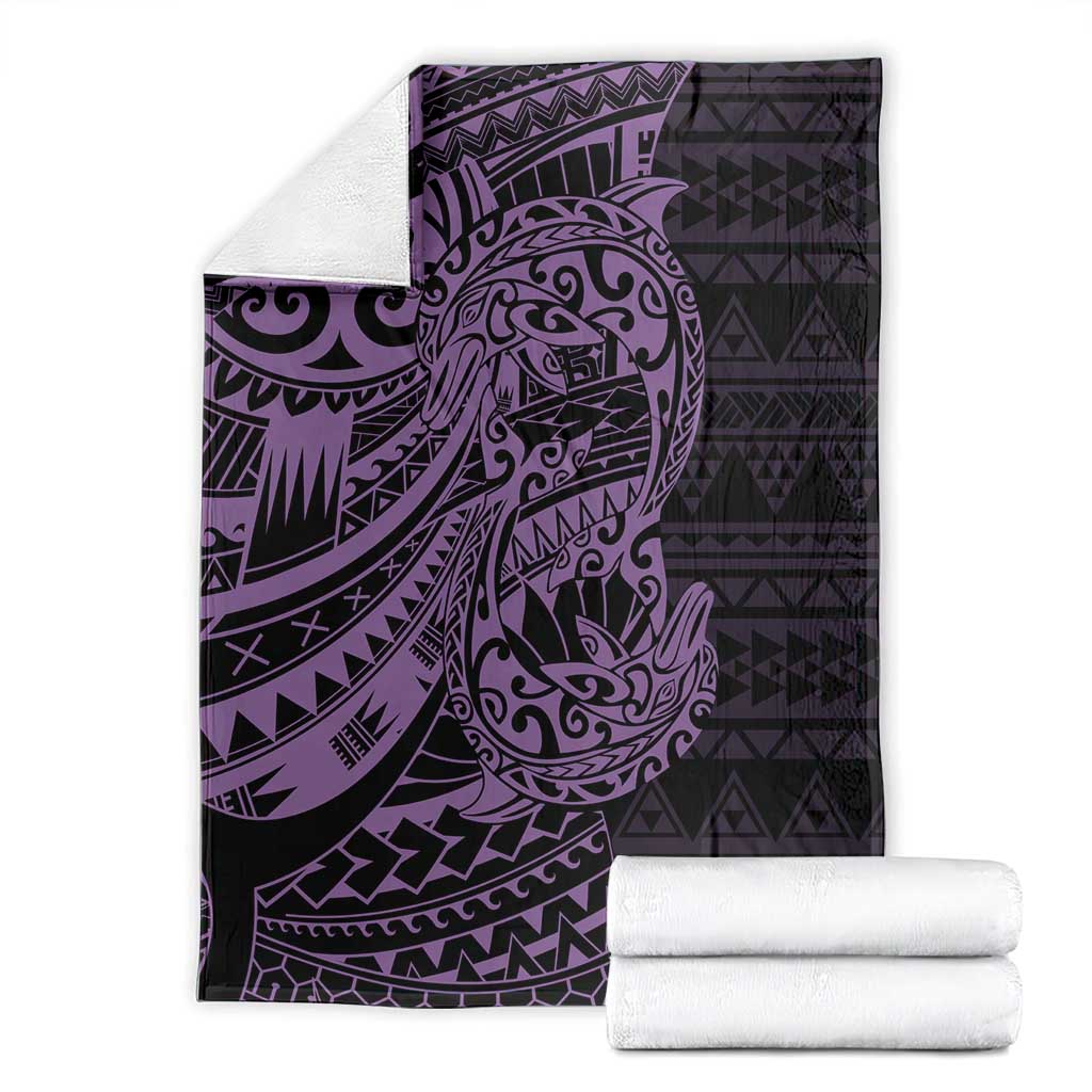 Purple Couple Dolphins Maori Polynesian Style Blanket LT9 - Polynesian Pride