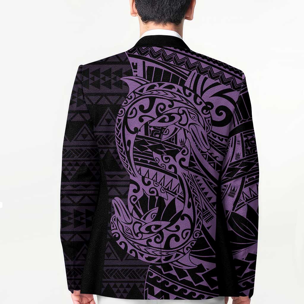 Purple Couple Dolphins Maori Polynesian Style Blazer - Polynesian Pride