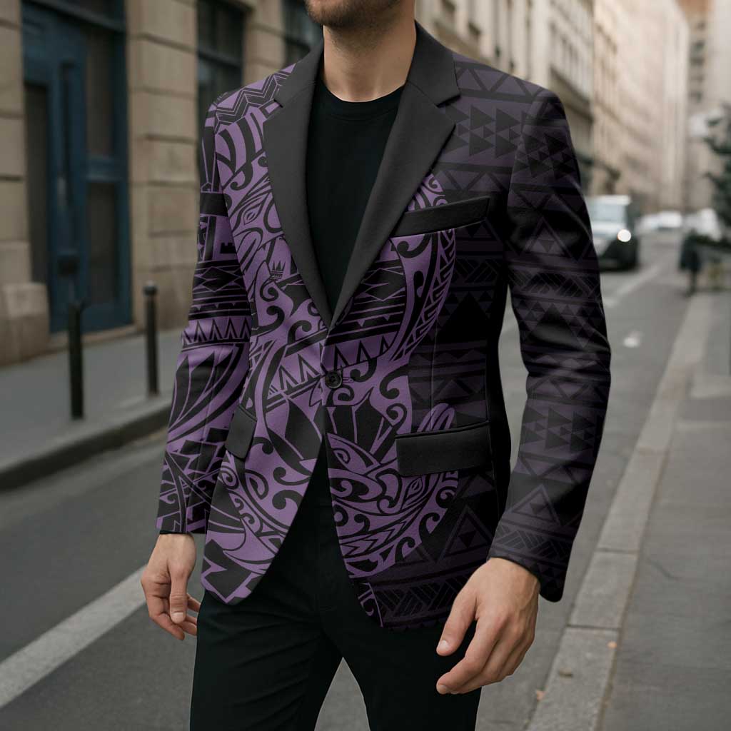 Purple Couple Dolphins Maori Polynesian Style Blazer - Polynesian Pride