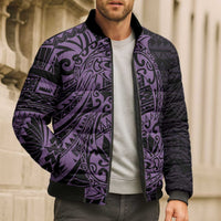 Purple Couple Dolphins Maori Polynesian Style Bomber Puffer Jacket - Polynesian Pride