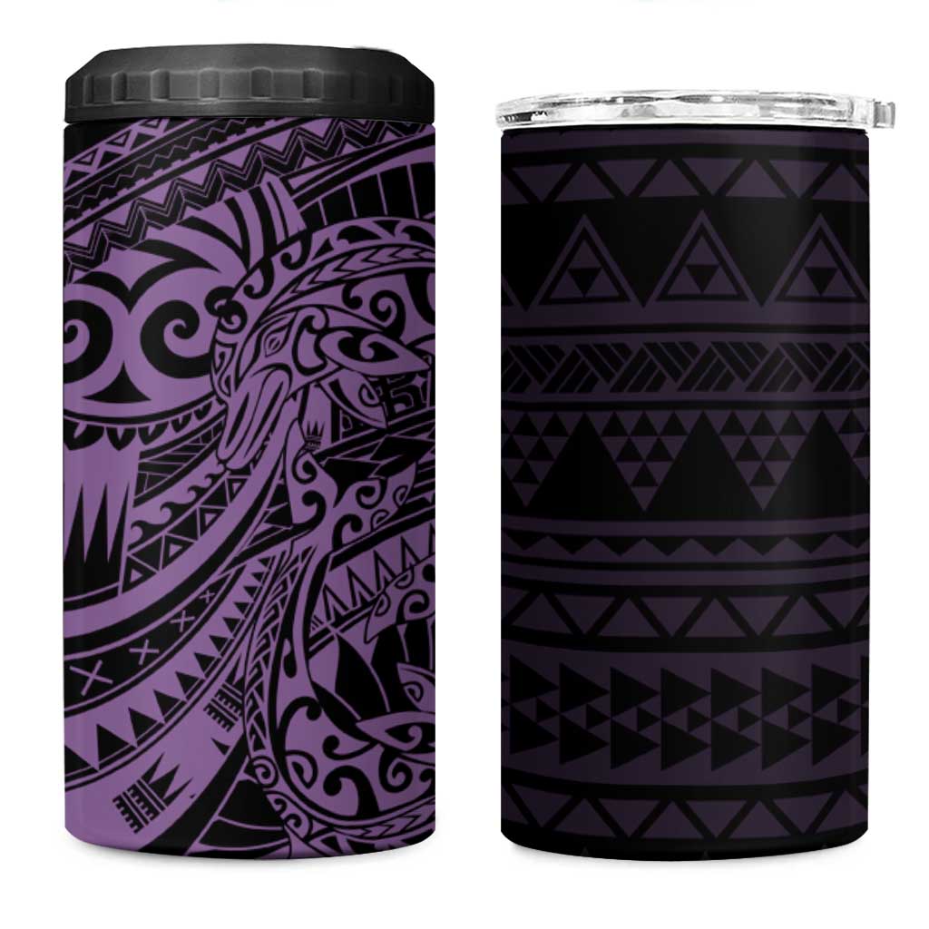 Purple Couple Dolphins Maori Polynesian Style 4 in 1 Can Cooler Tumbler LT9 One Size: 16 oz Purple - Polynesian Pride