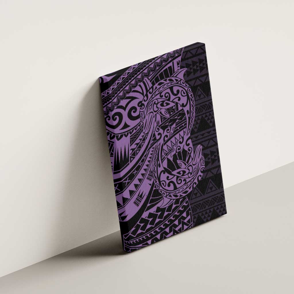 Purple Couple Dolphins Maori Polynesian Style Canvas Wall Art LT9 - Polynesian Pride