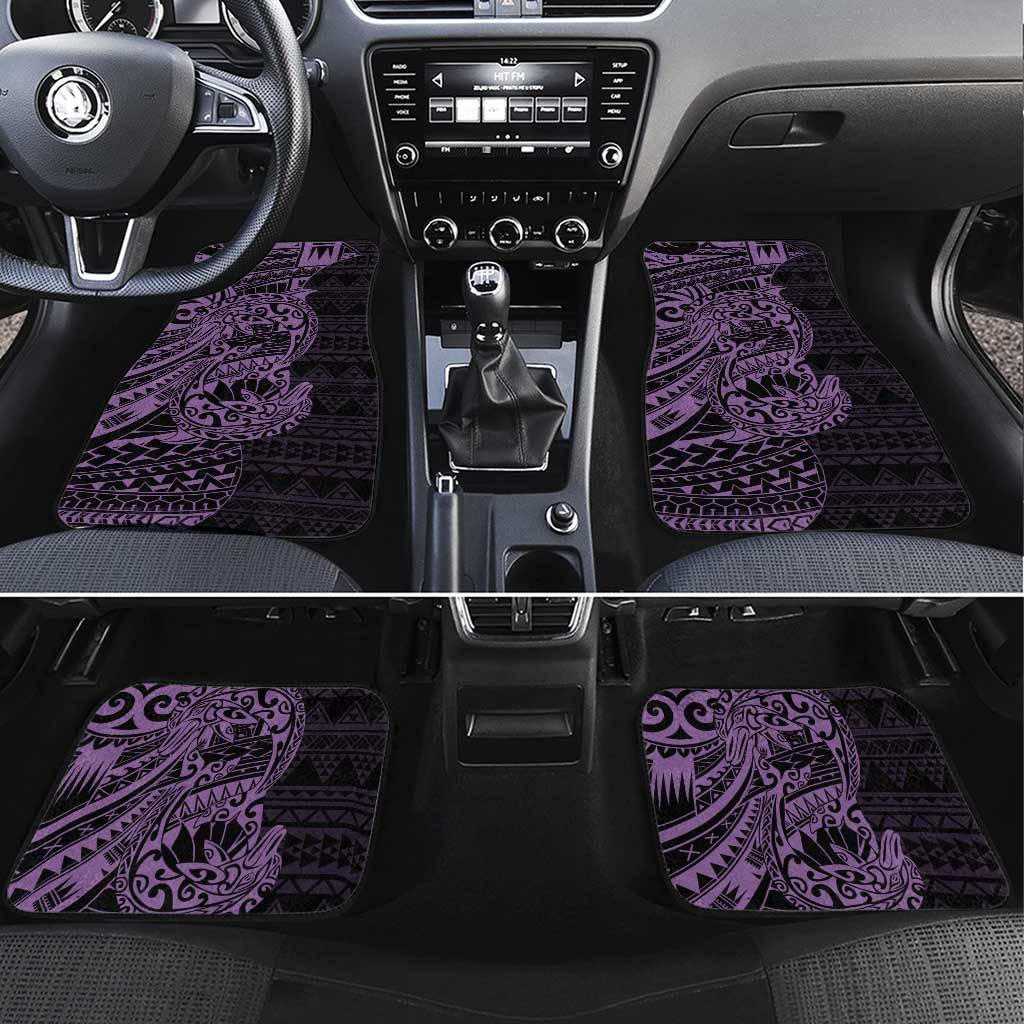 Purple Couple Dolphins Maori Polynesian Style Car Mats LT9 Set 4pcs Purple - Polynesian Pride
