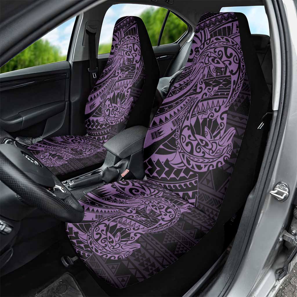 Purple Couple Dolphins Maori Polynesian Style Car Seat Cover