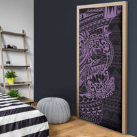 Purple Couple Dolphins Maori Polynesian Style Door Cover - Polynesian Pride