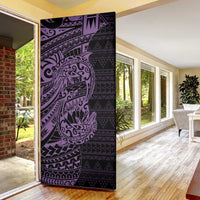 Purple Couple Dolphins Maori Polynesian Style Door Cover - Polynesian Pride