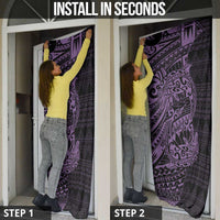 Purple Couple Dolphins Maori Polynesian Style Door Cover - Polynesian Pride