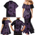 Purple Couple Dolphins Maori Polynesian Style Family Matching Mermaid Dress and Hawaiian Shirt