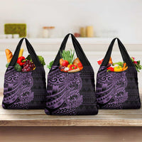 Purple Couple Dolphins Maori Polynesian Style Grocery Bag LT9 3-pack One Size Purple - Polynesian Pride