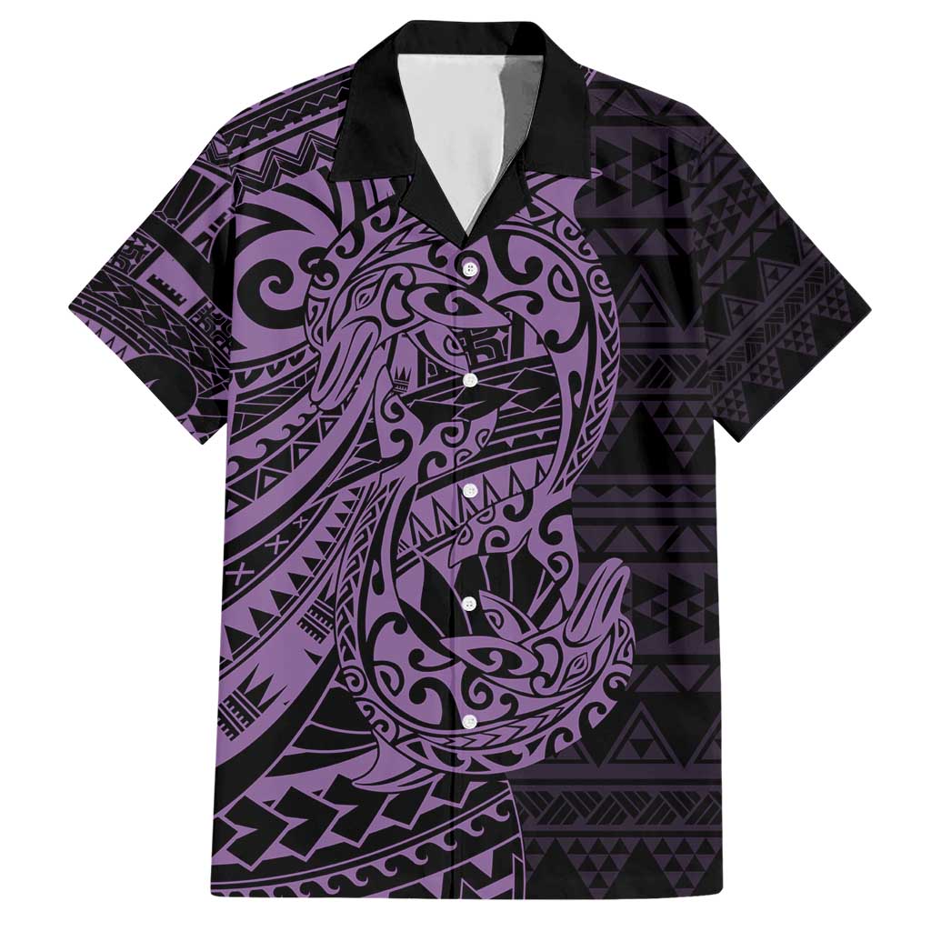 Purple Couple Dolphins Maori Polynesian Style Hawaiian Shirt LT9 Purple - Polynesian Pride