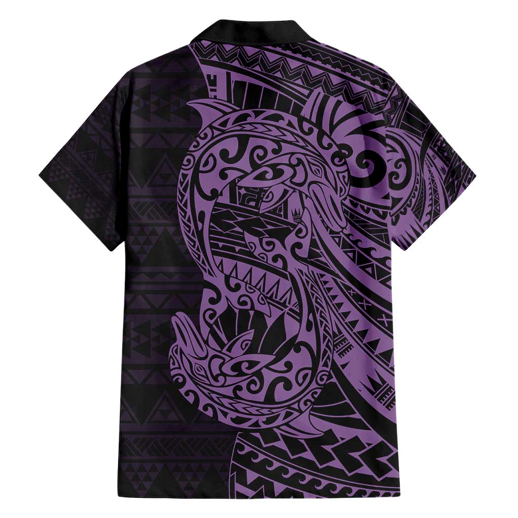 Purple Couple Dolphins Maori Polynesian Style Hawaiian Shirt LT9 - Polynesian Pride