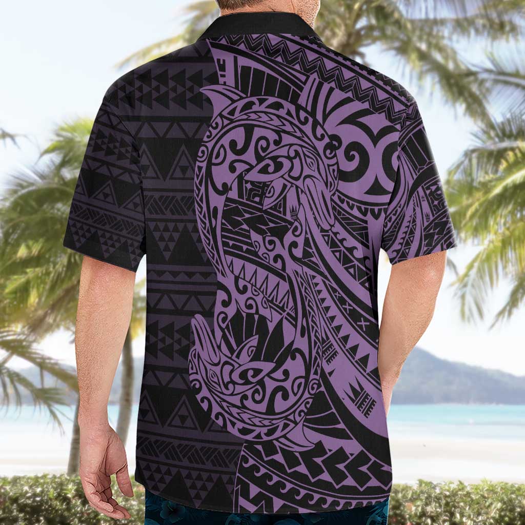 Purple Couple Dolphins Maori Polynesian Style Hawaiian Shirt LT9 - Polynesian Pride